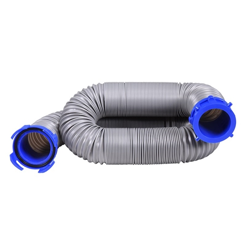 DuraFlex 22195 Gator 3" RV Sewer Hose - 15 ft Extended, 53" Compressed, Steel-Wire Reinforced (Gray, 21-mil)