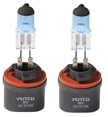 Putco 230893NW High Performance 893 Halogen Headlight Bulbs - Night White - Set of 2