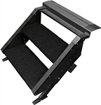 Prest-O-Fit Trailhead Step Rug Set For StepAbove RV Entry Steps, 19.5" Wide, 2 Piece, Obsidian Black