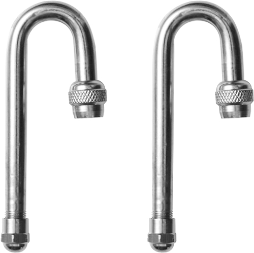 Dual Tire Valve Stem Extensions – 10" Braided 304 Stainless Steel For RV & Trailer (2-Piece Set)