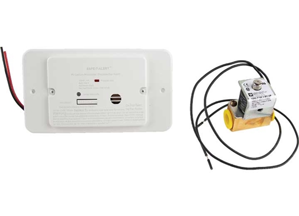 MTI Industries 25-742-R-WT-TR-KIT Safe-T-Alert Dual CO/LP Alarm with Built-In Relay + Solenoid Valve, White, 12V Flush Mount