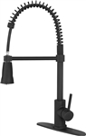 Dura Faucet Swivel High-Arc Spring Kitchen Sink Faucet, Matte Black