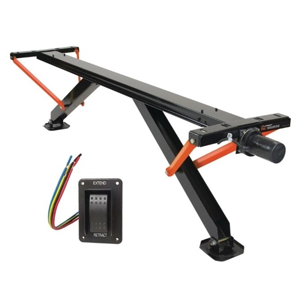 Lippert 2025012486 PSX1 High-Speed RV Power Stabilizer Jack System electric cross-frame unit with 30-inch extension and independent leg adjustment.