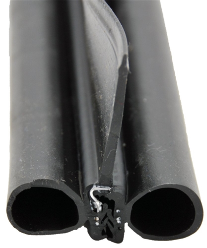AP Products 018-478 Slide-On Clip Double Bulb Seal With Wiper - 2" x 2-1/4" x 28'