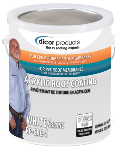 Dicor RP-CRC-1 EPDM Acrylic Roof Coating, White, 1 Gallon, Part 2