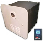 Lippert Girard 2GWHAM Tankless RV Water Heater 42000 BTU LP Gas, SKU 42-3250, front view without door or flange assembly