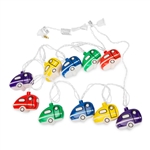 Camco 42655 Retro Travel Trailer LED Party String Lights, 8-Foot Strand, 10 Lights, 120V