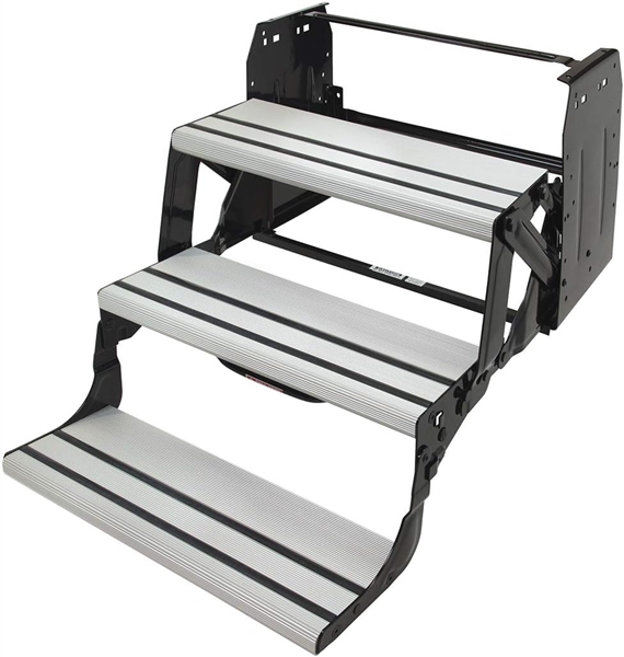 Lippert 432696 Alumi-Tread Manual RV Triple Step, 24" Wide, 9" Rise