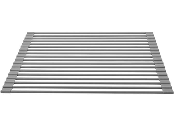 Camco 43519 Roll-Up Dish Drying Rack & Trivet Mat, 17" x 13", 450Â°F Heat-Resistant, Gray