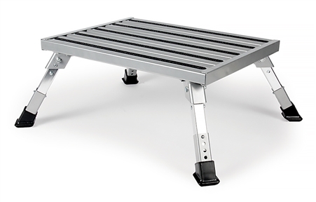 LEADALLWAY RV Steps Aluminum Folding Step Platform with Non-Slip Rubber Feet RV Step Stool 1000lbs Weight Capacity 