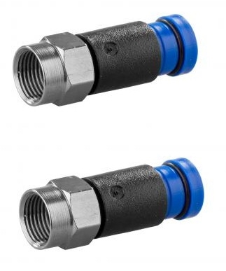 JR Products 47295 RG6 Compression Fittings for HD and Satellite Cable, 2-Pack