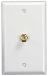 JR Products 47785 Interior Cable TV Wall Plate - Polar White - Single Coax Port