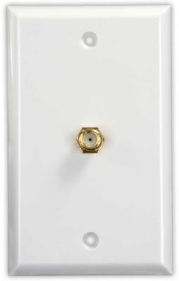 JR Products 47785 Interior Cable TV Wall Plate - Polar White - Single Coax Port