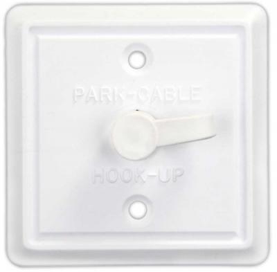 JR Products 47795 Square Cable TV Wall Plate - Polar White - RV Coax Pass-Through Cover