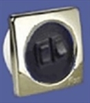 Frilight 48602BKGD Euro Double Rocker Switch - Black/Gold