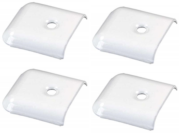 JR Products 49655 Metal Vinyl End Caps, Polar White, 4-Pack