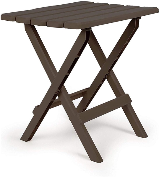 Camco 51886 Large Adirondack Folding Table, Mocha Brown, 18" x 15"