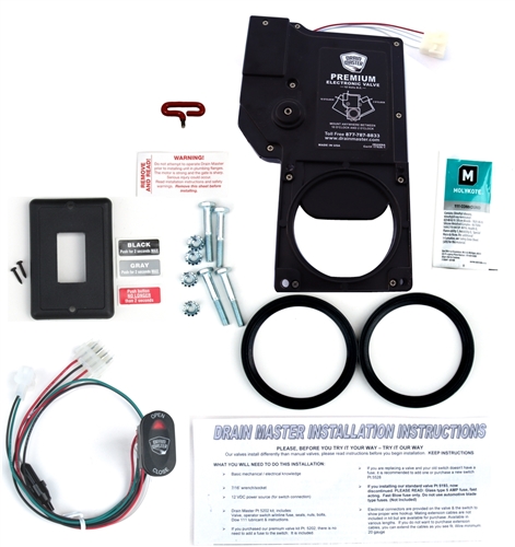 Drain Master 5202 3" Electric Waste Valve with LED Indicator & Push-Button Operation