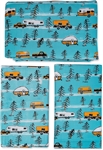 Camco 53380 Life is Better at the Campsite Picnic Tablecloth with Bench Covers, 3-Piece, Vinyl, Sketch Design