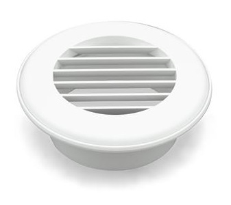 Thetford 94264 Thermo Vent Ducted Heat Vent Without Damper- 4", Polar White