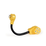 Camco Power Grip Dogbone Electrical Adapter - 15 Amp Male To 50 Amp Female - 12"