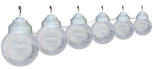 Polymer Products 16-22-17404 Clear Globe String Lights - Set of 6