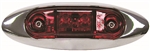 Peterson Slim-Line Clearance/Side Marker Light With Chrome Bezel, 3.95" x 1.35", Red
