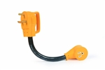 Camco 55155 Power Grip Dogbone 30 Amp Male to 15 Amp Female Electrical Adapter - 12"