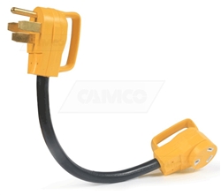 Camco 55175 Power Grip Dogbone Electrical Adapter - 50 Amp Male to 30 Amp Female - 18"