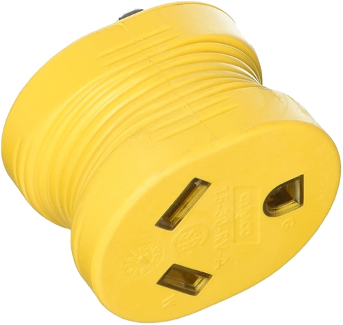 Camco 55222 Power Grip Electrical Adapter - 15 Amp Male to 30 Amp Female