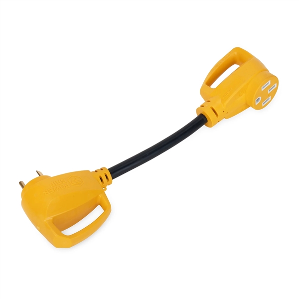 Camco 55460 Power Grip 30 Amp Circuit Analyzer Dogbone Adapter with Surge Protection, 18"