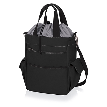 Picnic Time 614-00-175-000-0 Activo Cooler Tote - Black With Grey & Silver