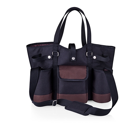Picnic Time Wine Country Tote - Black with Merlot Trim