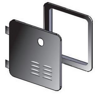 Girard 1GWHDB Water Heater Access Door For 1GWHD, GSWH-1M - Black