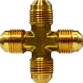 Anderson Metals C1-6666 Brass 45-Degree Flare Cross, 3/8" OD