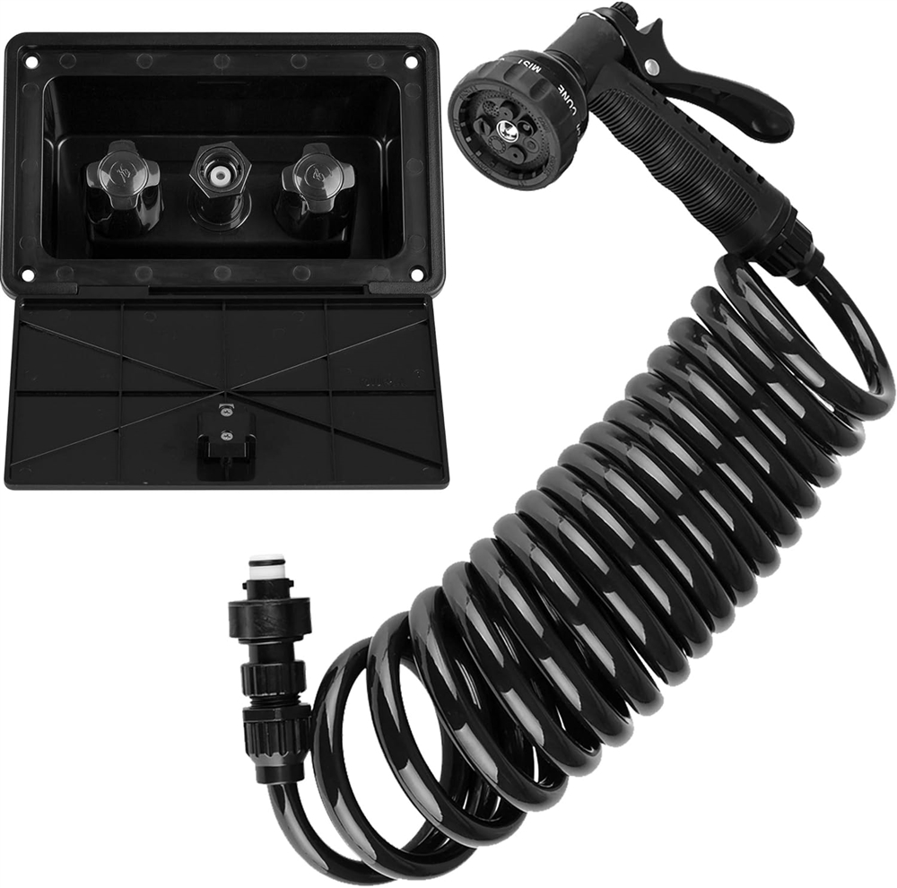 Dura Faucet DF-SA189-BK Exterior Spray Port Kit With Multi-Spray Hose