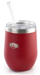 GSI Outdoors 63351 Glacier Stainless Insulated Tumbler Glass With Straw - Red - 12 Oz