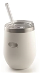 GSI Outdoors 63359 Glacier Stainless Insulated Tumbler Glass With Straw - White - 12 Oz