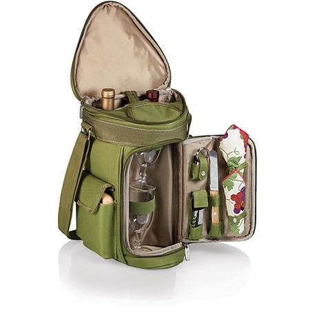 Picnic Time Meritage Wine and Cheese Tote - Olive Green