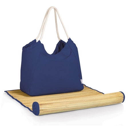Picnic Time Cabo Beach Tote and Mat - Navy