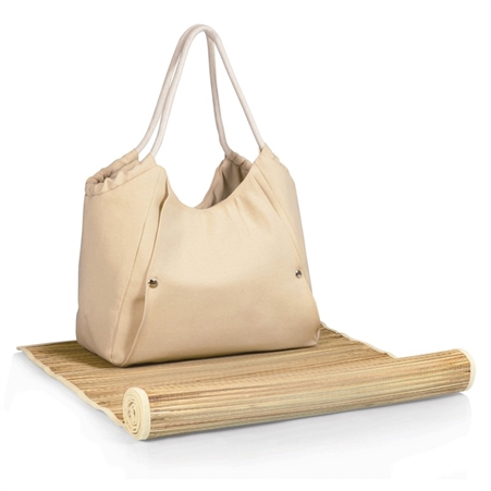 Picnic Time Cabo Beach Tote and Mat - Beige