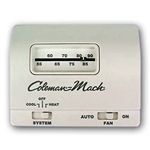 Coleman Mach 7330B3441 Analog Single Stage Heat/Cool RV Air Conditioner Thermostat - White - 24 Volt
