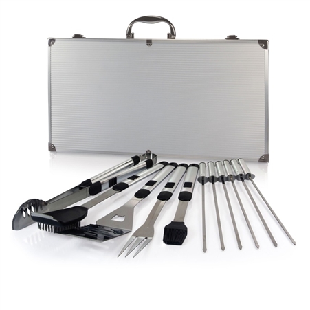 Picnic Time Mirage Pro BBQ Set - Black with Silver and Black