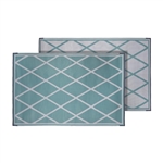 Faulkner Reversible RV Patio Mat, Turquoise & White Diamond Design - 3' x 5'