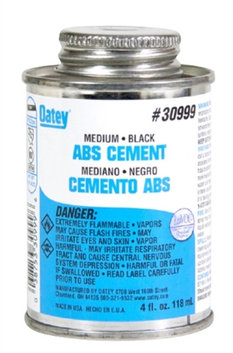 Oatey 30999 ABS Cement For Waste Draining Pipes - 4 Oz