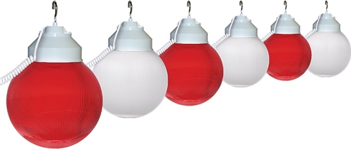 Polymer Products 1681-01523-PRE Red And White Globe String Lights - Set of 6