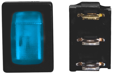 Valterra DG20A25VP Mini Illuminated On/Off SPST Switch - Black/Blue