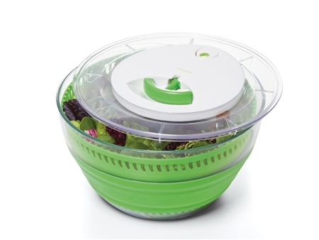 Progressive CSS-2 Green External Bowl Collapsible Salad Spinner 3