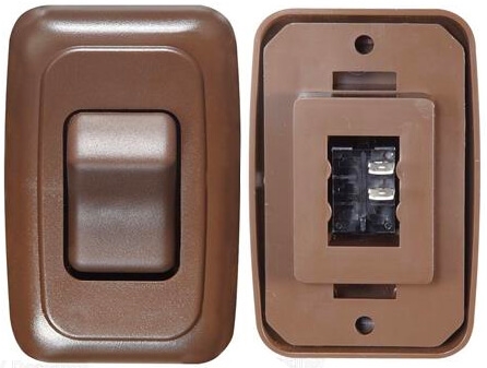 JR Products 12135 Brown Single On/Off Switch with Plate