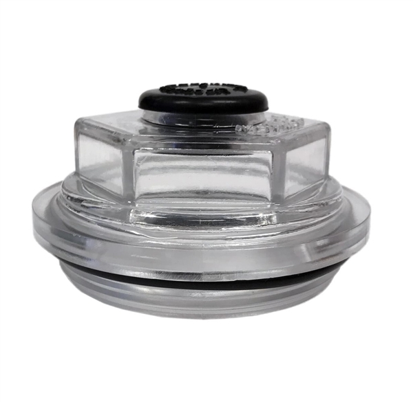 Lippert 695814 Oil/Dust Cap with Plug and O-Ring, 8,000 lb Axle Hub, Clear